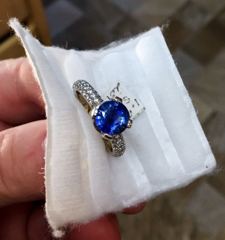 Special Color! Natural Ceylon Sapphire & Diamond 14 kt Ring   Litnon.com