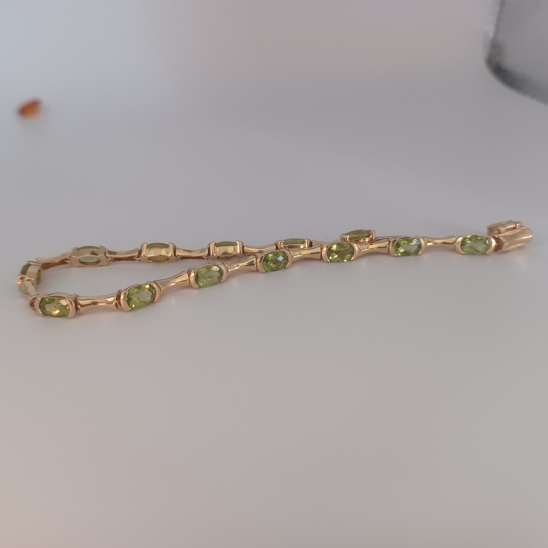 Fine Cut & Color! Peridot 14kt  Gold Bracelet Litnon.com