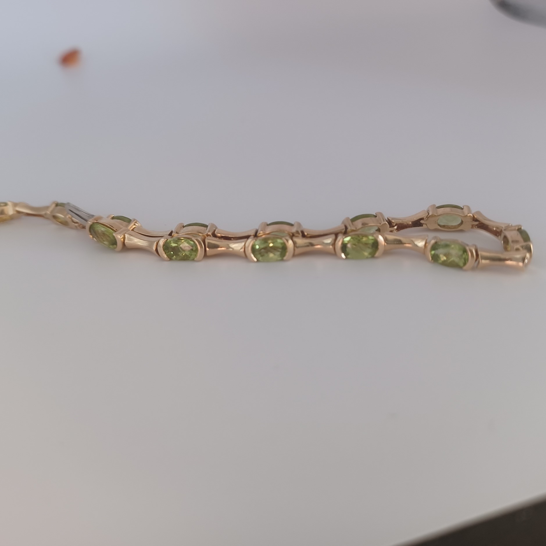 Fine Cut & Color! Peridot 14kt  Gold Bracelet Litnon.com