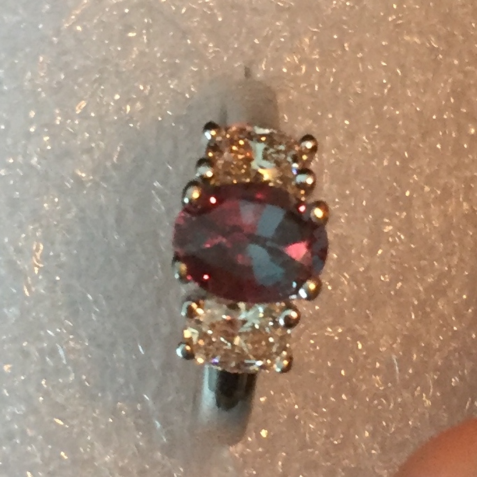 GIA Certified Natural 1.66 Carat Alexandrite Diamond Ring 14kt Litnon.com