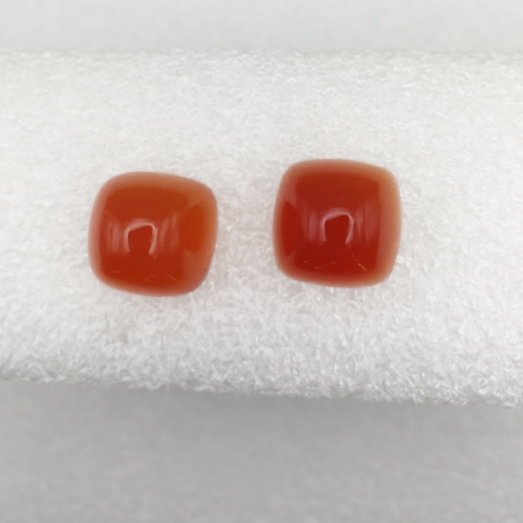 Fine Color Natural Untreated Carnelian Pair 31.5 Carats   Litnon.com