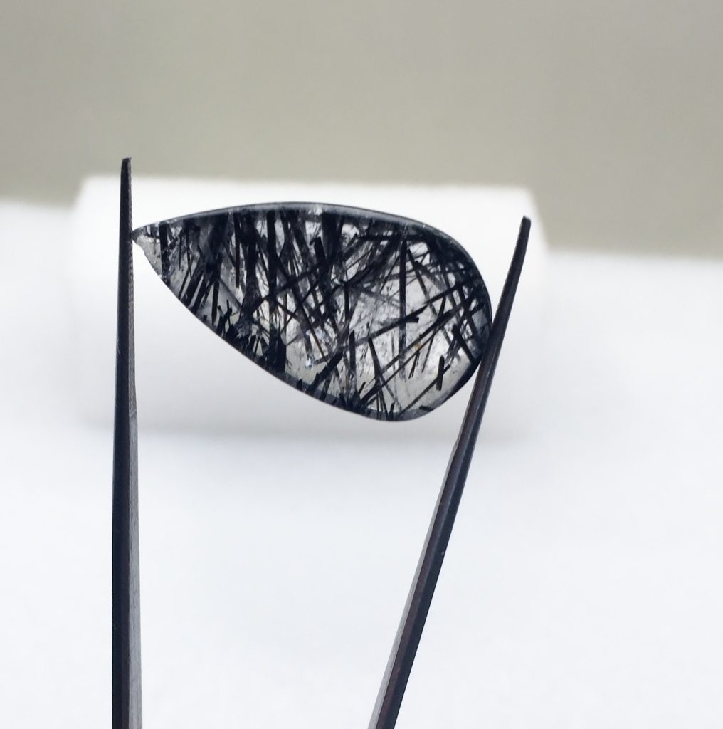 Big Brazil Black Tourmaline In Quartz Cabochon 19.8 Carats Litnon.com