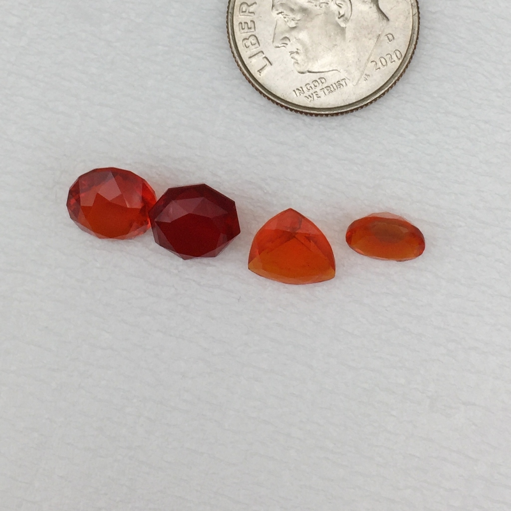  Faceted Orange Mexican Fire Opal Lot 4.97 Carats  Litnon.com