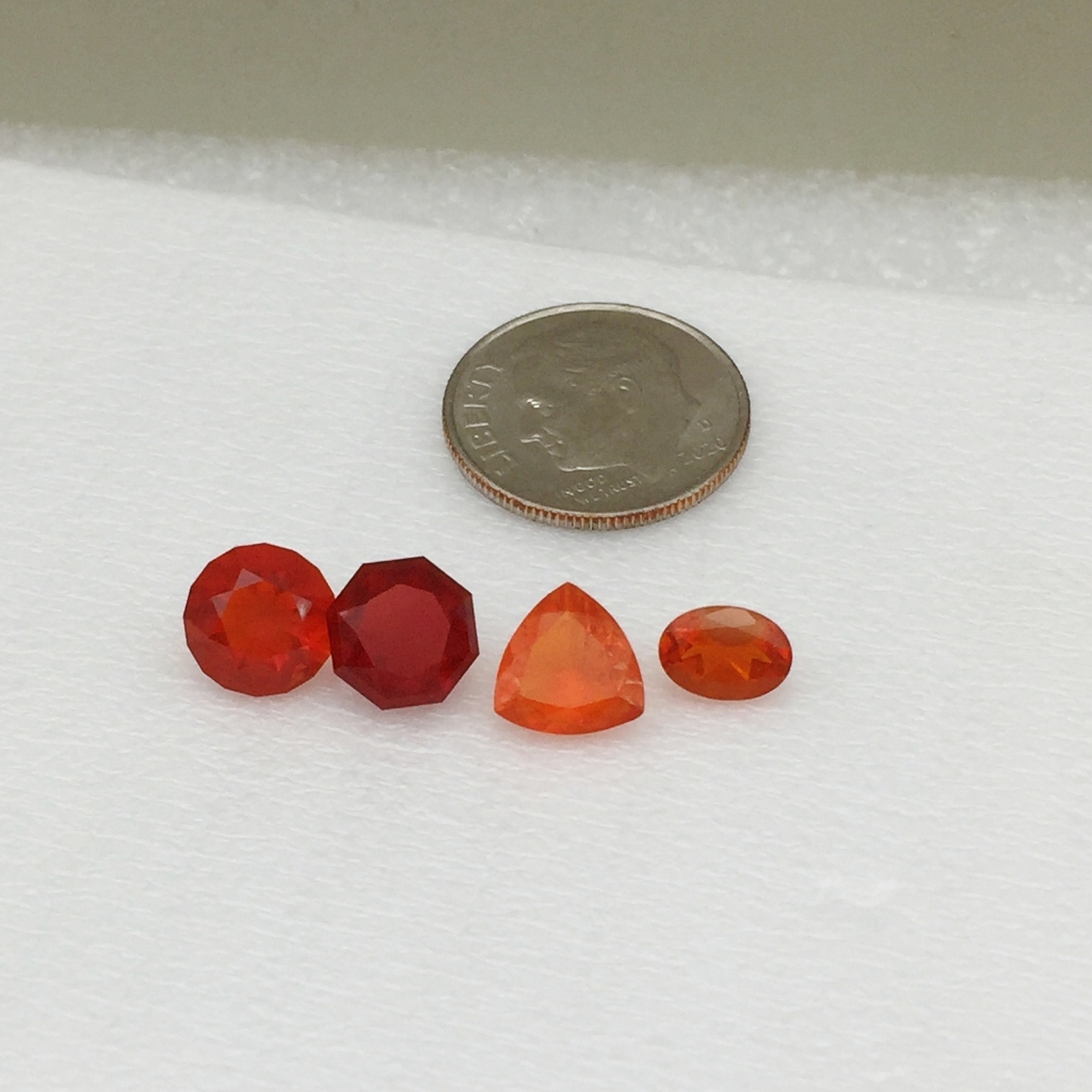  Faceted Orange Mexican Fire Opal Lot 4.97 Carats  Litnon.com