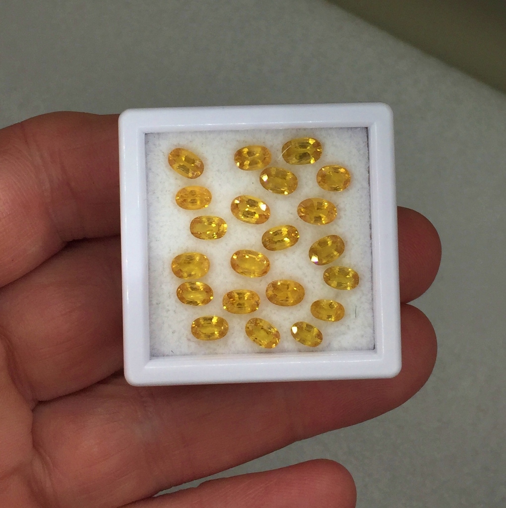 Rich Color Untreated Natural Yellow Ceylon Sapphire Lot 10.76 Carats Litnon.com