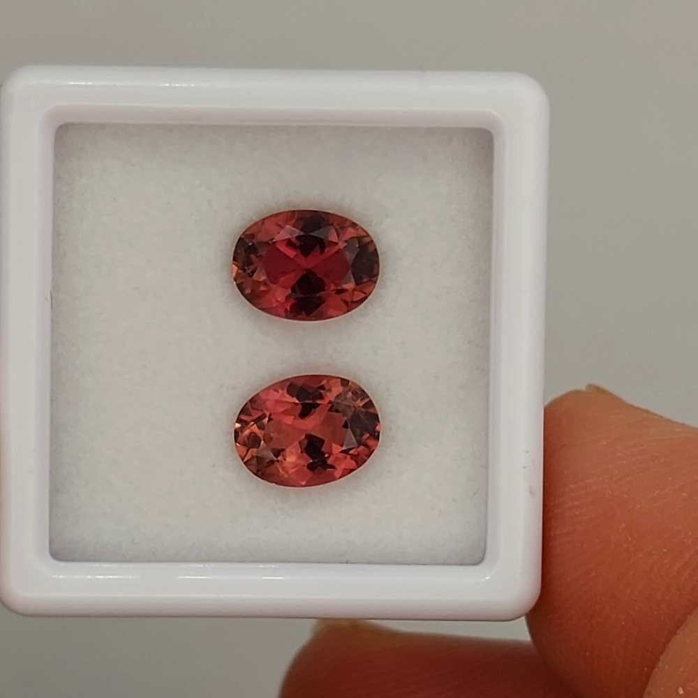 Rich Orangy Pink  Tourmaline Pair Nigeria 2.41 Carats  Litnon.com
