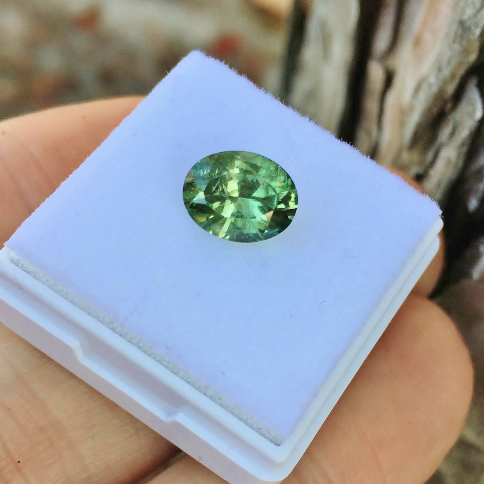 Large And Unheated Natural Green Montana Sapphire 2.18 Carats Litnon.com