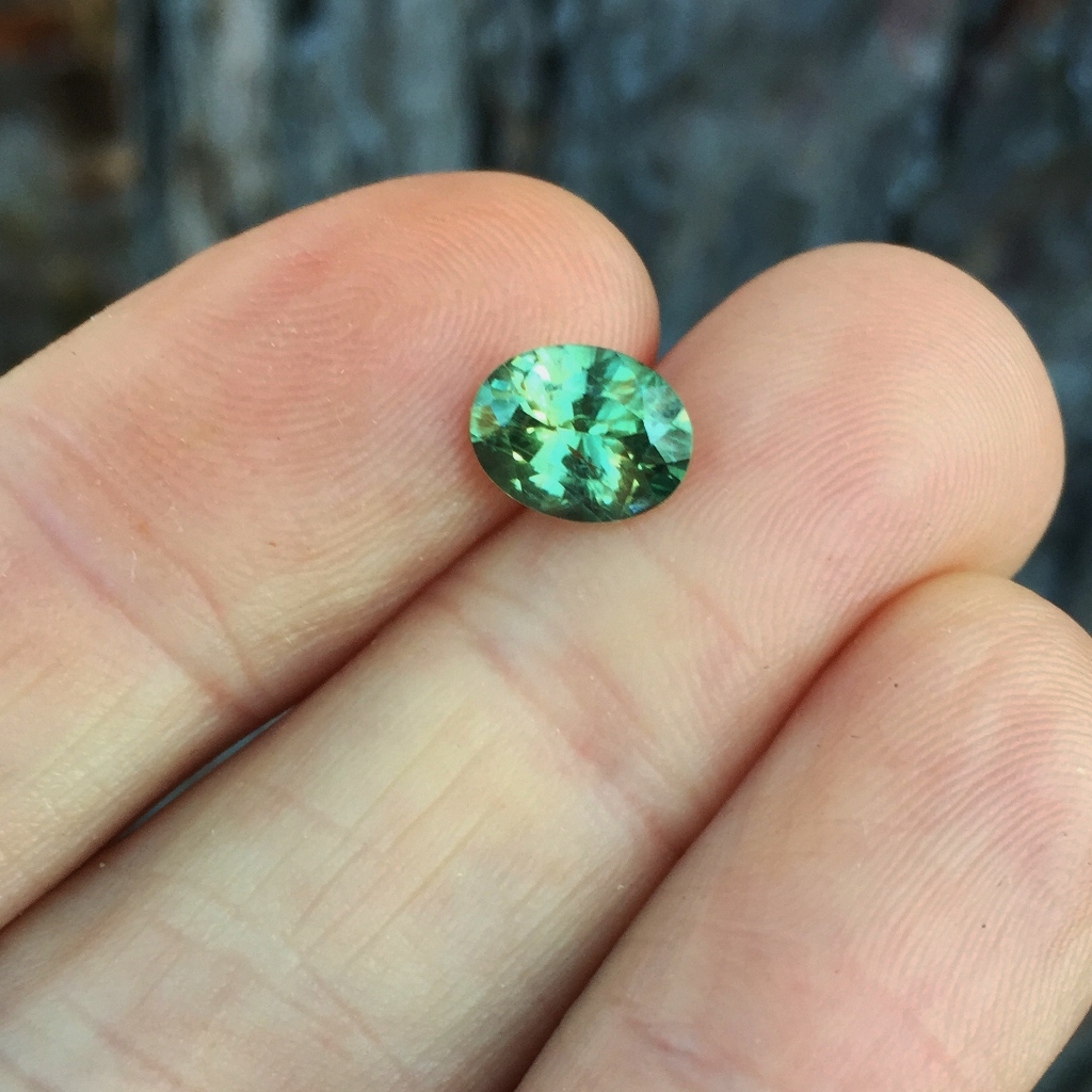 Large And Unheated Natural Green Montana Sapphire 2.18 Carats Litnon.com
