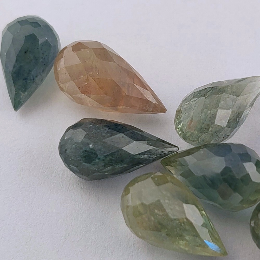 Old Stock Natural Montana Sapphire Briolette Lot Litnon.com