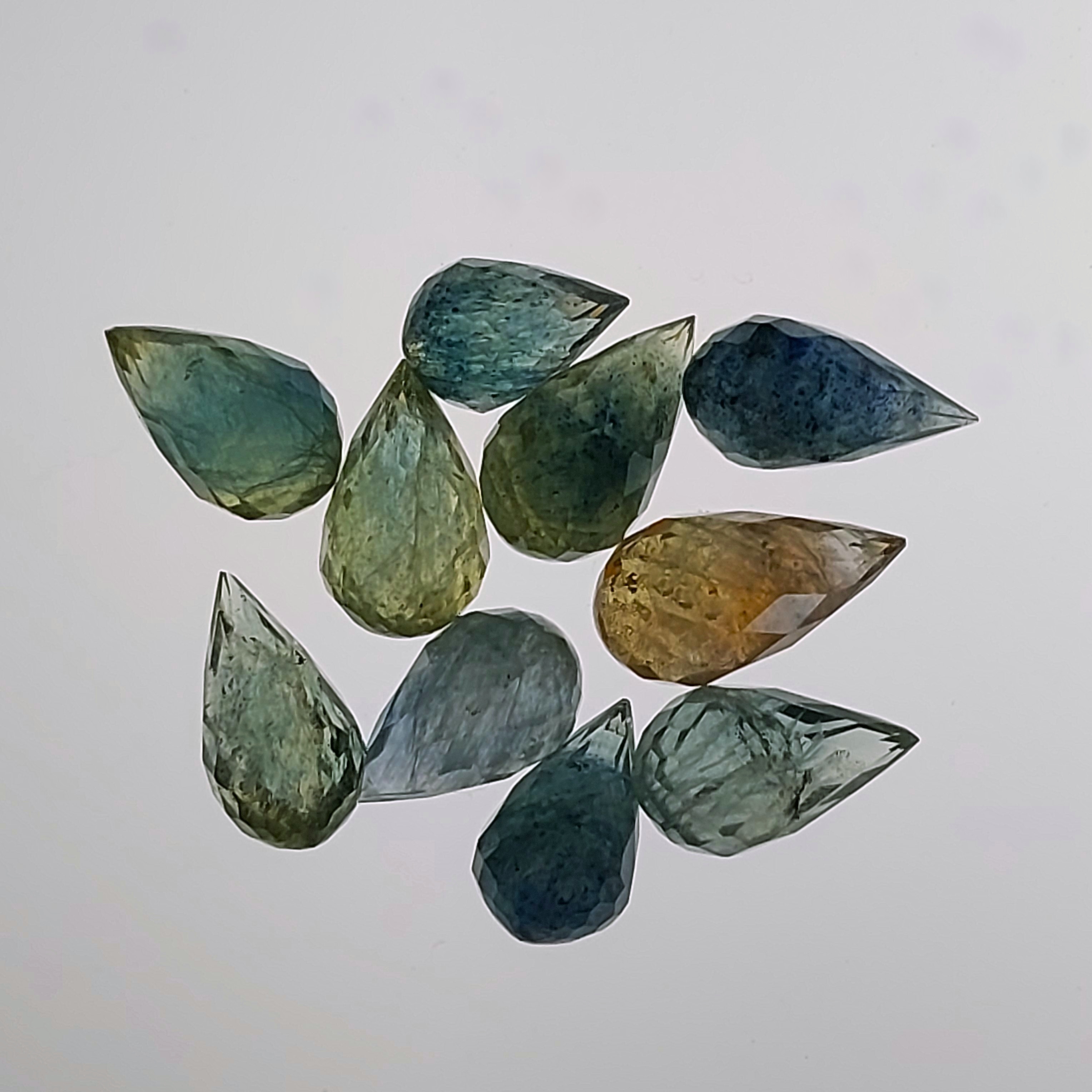 Old Stock Natural Montana Sapphire Briolette Lot Litnon.com