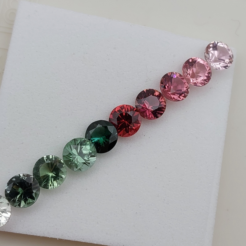 Quality Multi-Color Tourmaline Suite Nigeria 4.5 mm 3.42 Carats Litnon.com