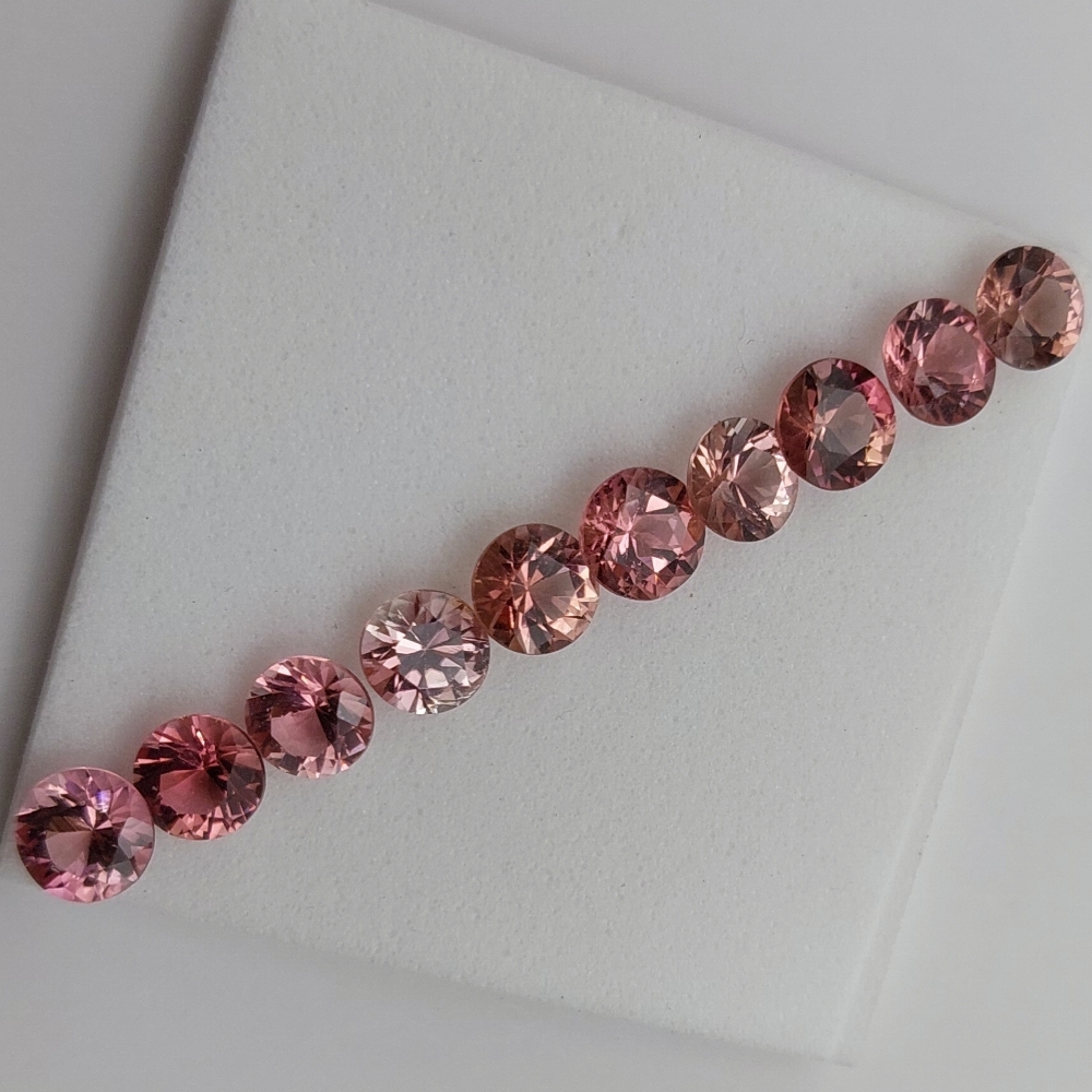 Quality Pink Tourmaline Suite Nigeria 4.5 mm 3.55 Carats Litnon.com