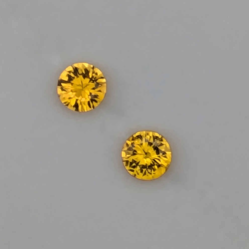 Exceptional Matching Pair Bright Yellow Montana Sapphire Litnon.com