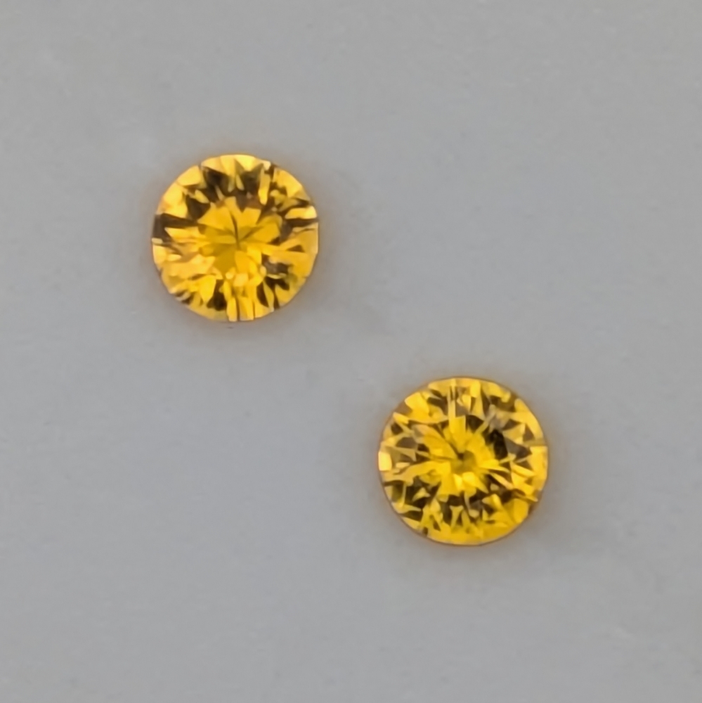 Exceptional Matching Pair Bright Yellow Montana Sapphire Litnon.com