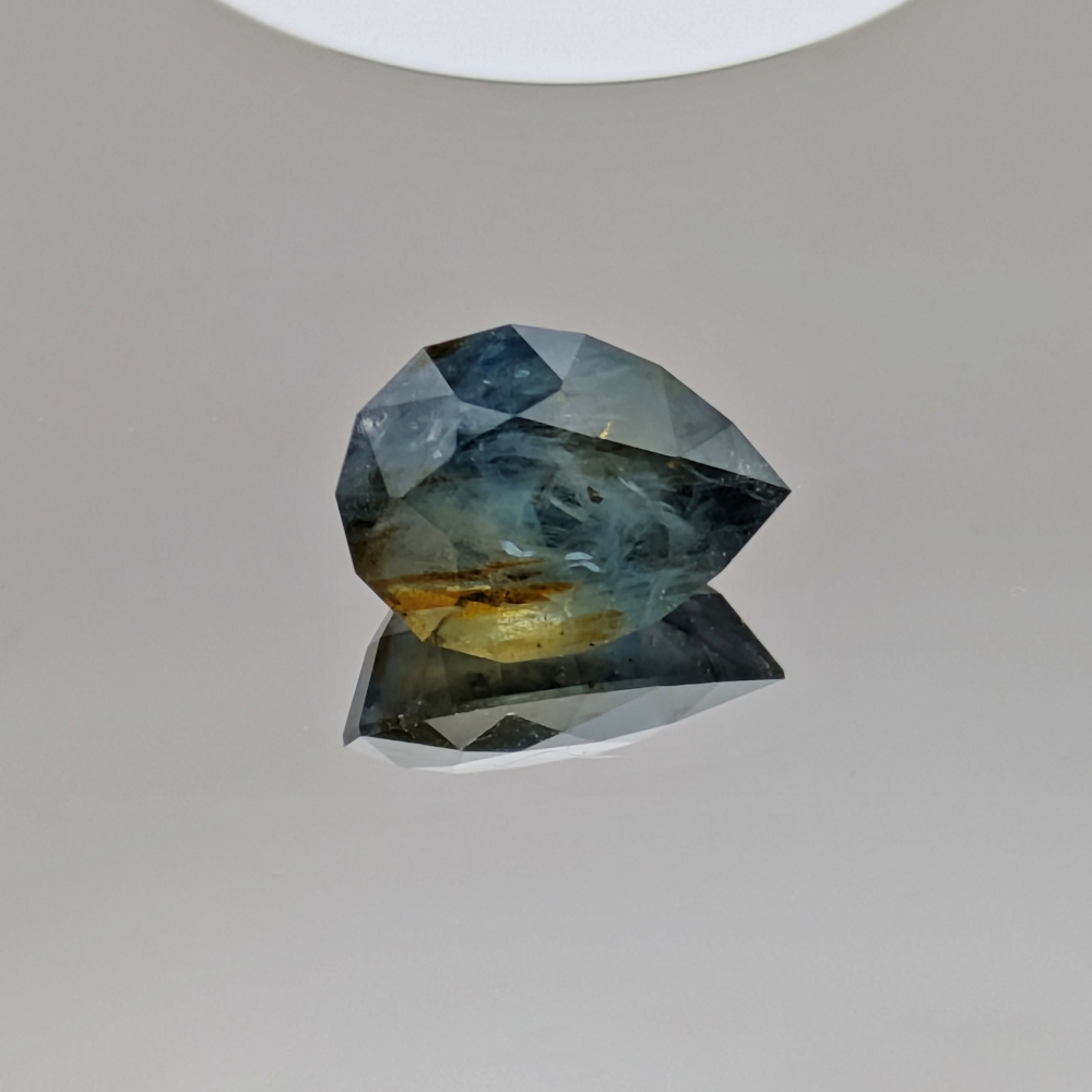 Large Natural Blue Montana Sapphire With Yellow Yolk 2.95 Carats Litnon.com