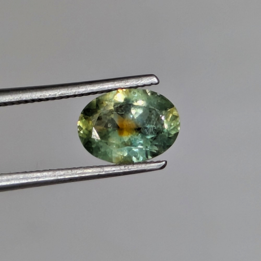 Very Pretty Green With Orange Yolk Montana Sapphire 0.90 Carats Litnon.com