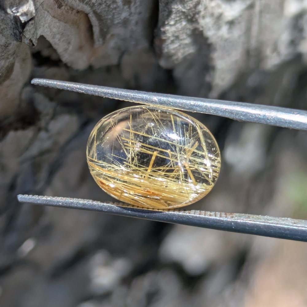 Very Pretty Golden Rutile Quartz Cabochon 5.39 Carats Litnon.com