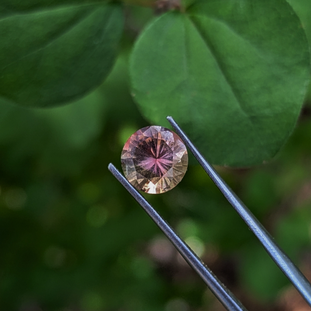 Pink Orange Green Tri-Color Tourmaline 1.75 Carats Litnon.com