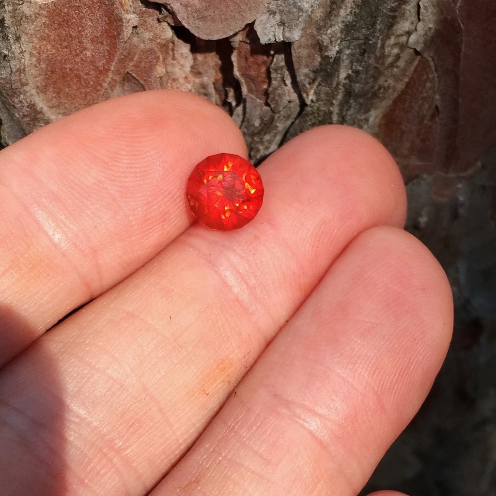 Fine Color and Cut Faceted Orange Mexican Fire Opal 1.54 Carats Litnon.com