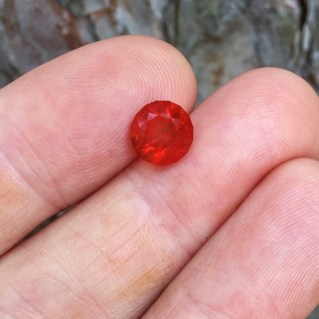 Fine Color and Cut Faceted Orange Mexican Fire Opal 1.54 Carats Litnon.com