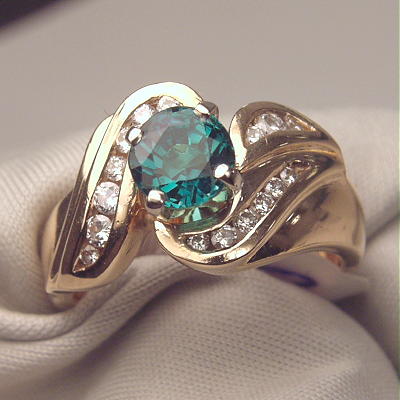 Beautiful IndicoliteTourmaline Diamond 14 kt Ring  Litnon.com