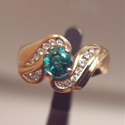 Beautiful IndicoliteTourmaline Diamond 14 kt Ring  Litnon.com