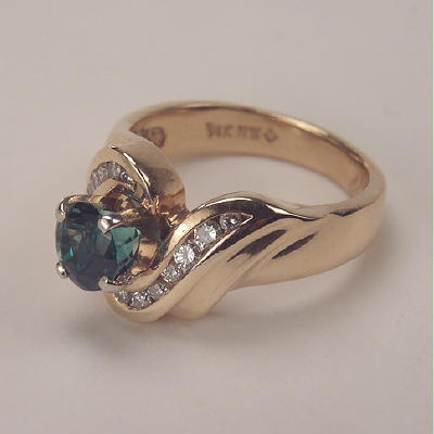 Beautiful IndicoliteTourmaline Diamond 14 kt Ring  Litnon.com