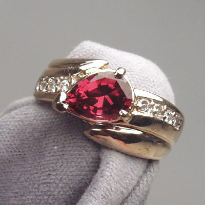 Beautiful Purple Pink Tourmaline Diamond 14 kt Ring  Litnon.com