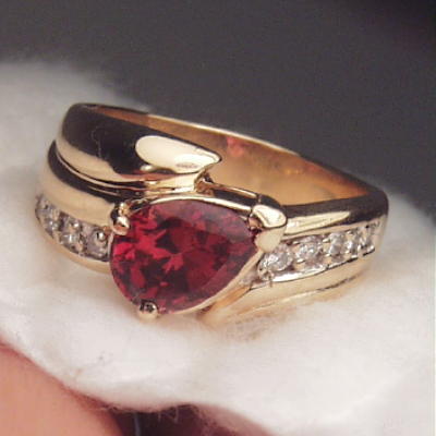 Beautiful Purple Pink Tourmaline Diamond 14 kt Ring  Litnon.com