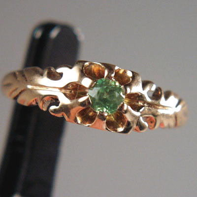 Vintage 14 kt Russian Demantoid Garnet Ring  Litnon.com