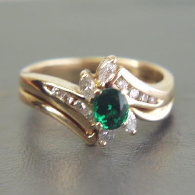 Beautiful Tsavorite Garnet Diamond 14 kt Ring  Litnon.com