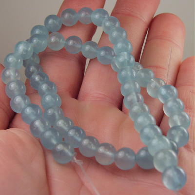 Fine Blue Chalcedony Beads 7.5 mm 54 pcs Argentina Litnon.com