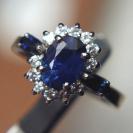 Royal Blue Ceylon Sapphire Diamond 14 kt Ring 