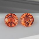 Color and Fire Gem Orange Mandarin Garnet Pair 