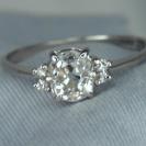 Quality Antique Mine Cut Diamond Ring 0.85ct IF and E-F