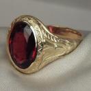 Mens 14kt Umba River Rhodolite Garnet Ring 14.41ct 