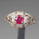 Quality South East Asia Ruby Diamond Ring 18kt WG 