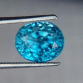 Brilliant and Fine Color Blue Zircon Cambodia 4.00 ct 