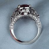 Quality Gem Red Labradorite Andesine Filigree Ring 