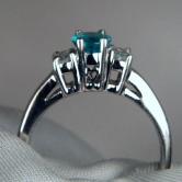 True Brazil Paraiba Tourmaline Platinum Diamond Ring 