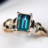 NR Quality Indigo Blue Tourmaline Diamond Ring 18kt GL