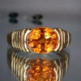 Neon Orange Best Mandarin Garnet 14 kt Ring 