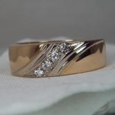 NR Estate Mens Heavy I4 KT Diamond Wedding Band 