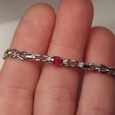 Ruby - Diamond Bracelet 14 kt White Gold 