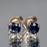 Royal Blue Sapphire 14 Karat Stud Earrings 