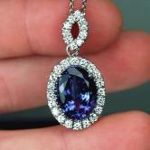  Fine Color! Tanzanite Diamond Pendant 10.25ct  