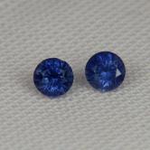 Matched Pair 3.1 mm Royal Blue Ceylon Sapphires 