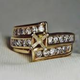 Estate I4kt Gold Diamond Semi-Mount Wed Ring 