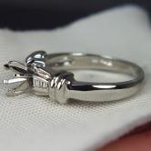 Brand New Classic Baguette Diamond Platinum Semi Mount Eng Ring 