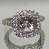 Estate Classic Diamond Platinum Halo Ring Setting 0.50 ct tw 